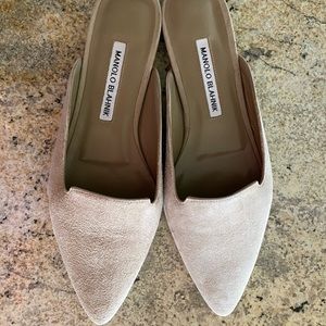Manolo Blahnik suede mules